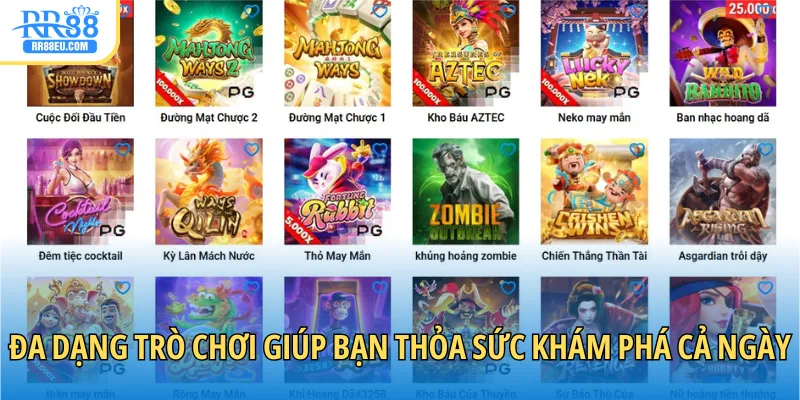 Đăng Nhập RR88 4 Đa dạng trò chơi giúp bạn thỏa sức khám phá cả ngày