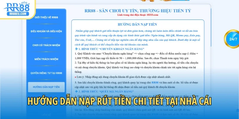 Hướng Dẫn 4 Hướng dẫn nạp rút tiền chi tiết tại nhà cái